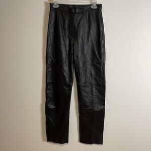 VTG Edgy 100% Leather pants 80s Siena Studio 8P Soft 90s Moto Cyber Tech